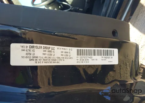 2013 Fiat 500E Battery Electric из США, поврежденный, VIN 3C3CFFGE7DT744353